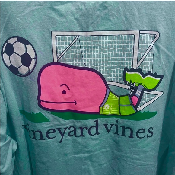 Vineyard Vines Light Blue Soccer Graphic Tee - Picture 2 of 5